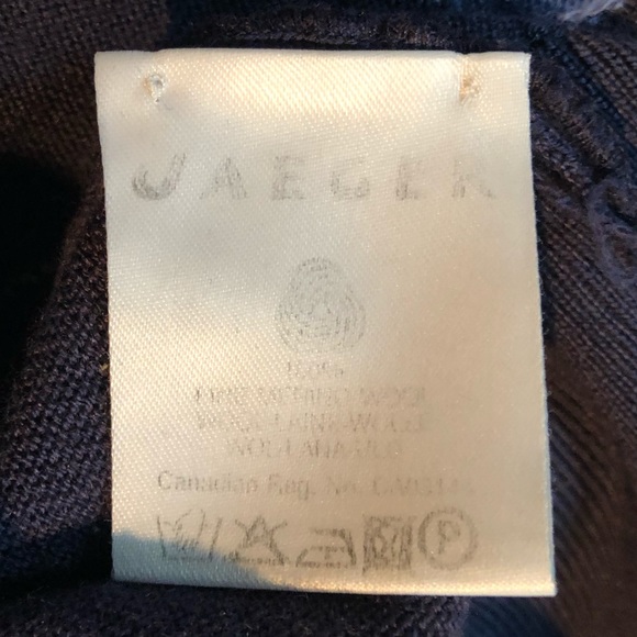 Vintage 80’s Jaeger merino blue argyle sweater beautiful condition UK size 38 - Picture 9 of 9